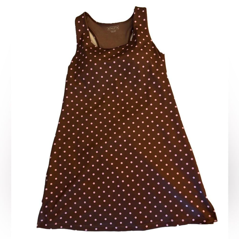 Athleta Brown Polkadot Workout Dress
